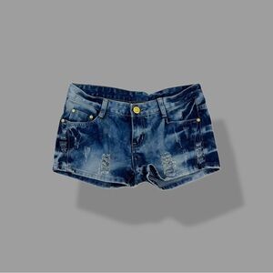 Japanese Brand Acid WashDenim Gyaru Micro Shorts